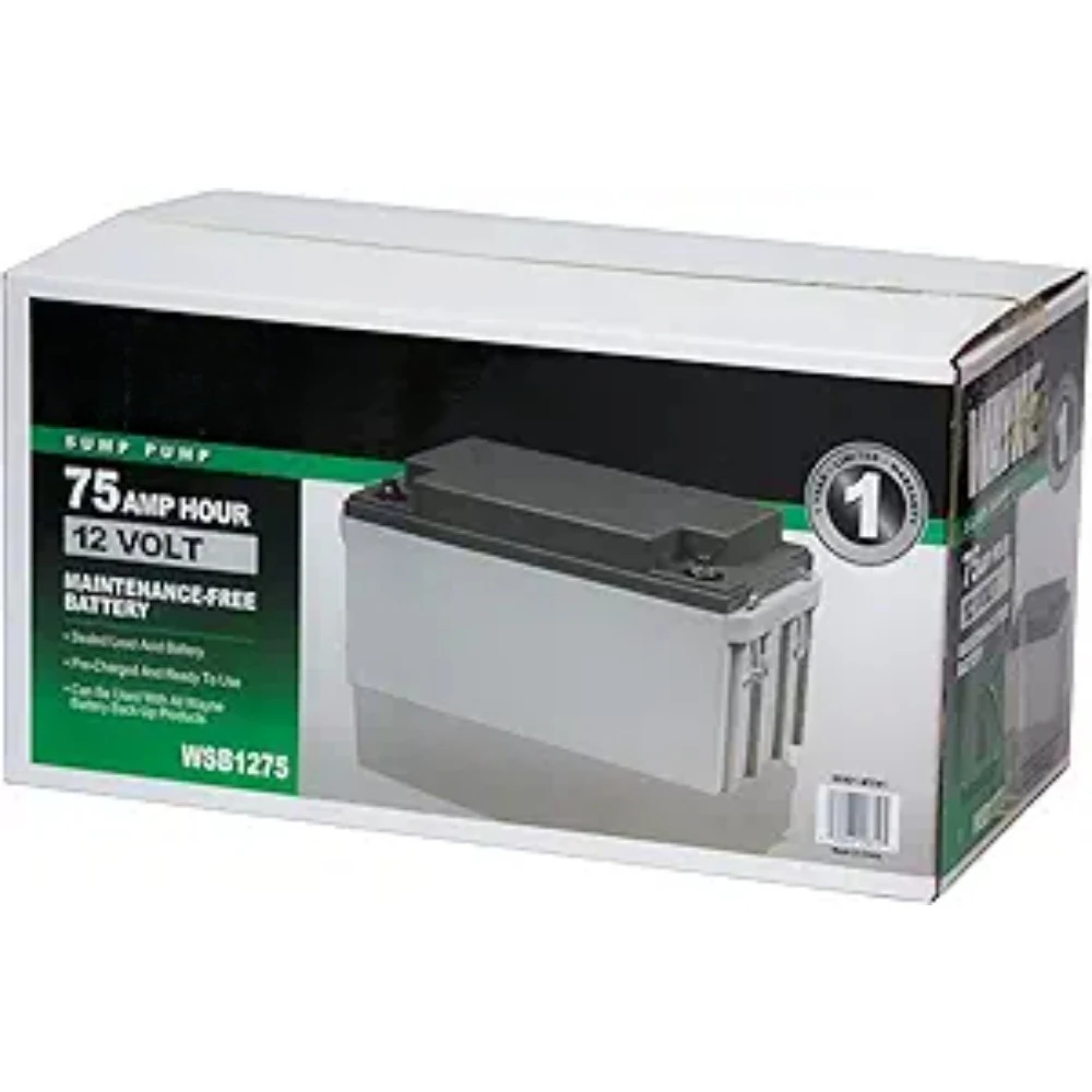Bateria WSB1275 75Ah sem manutenção recomendada para ESP25, WSS30VN e Guardian de porão
