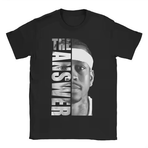 Funny Allen Iverson The Answer Basketball T-Shirts for Men Women Pure Cotton T Shirts Short Sleeve Tee Shirt Gift Idea Clothing