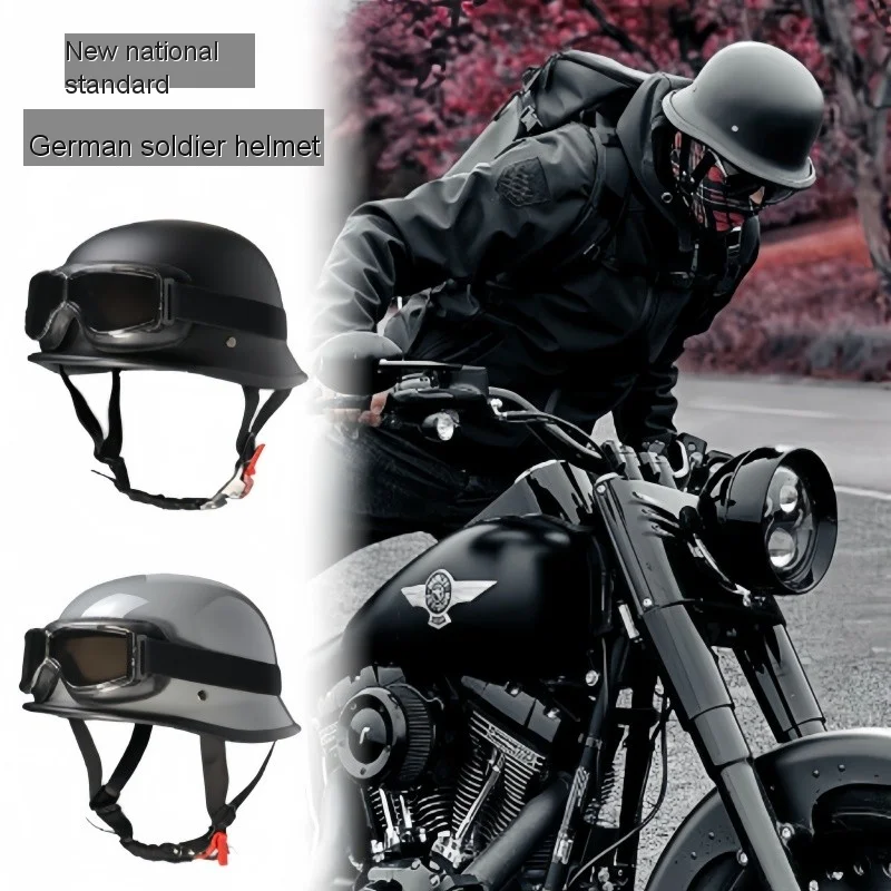 Factory Price Adult Motorcycle Helmet Vintage Motorcycle Cruiser Half Face German Helmet Motorcycle Helmet Trend Safety Cap