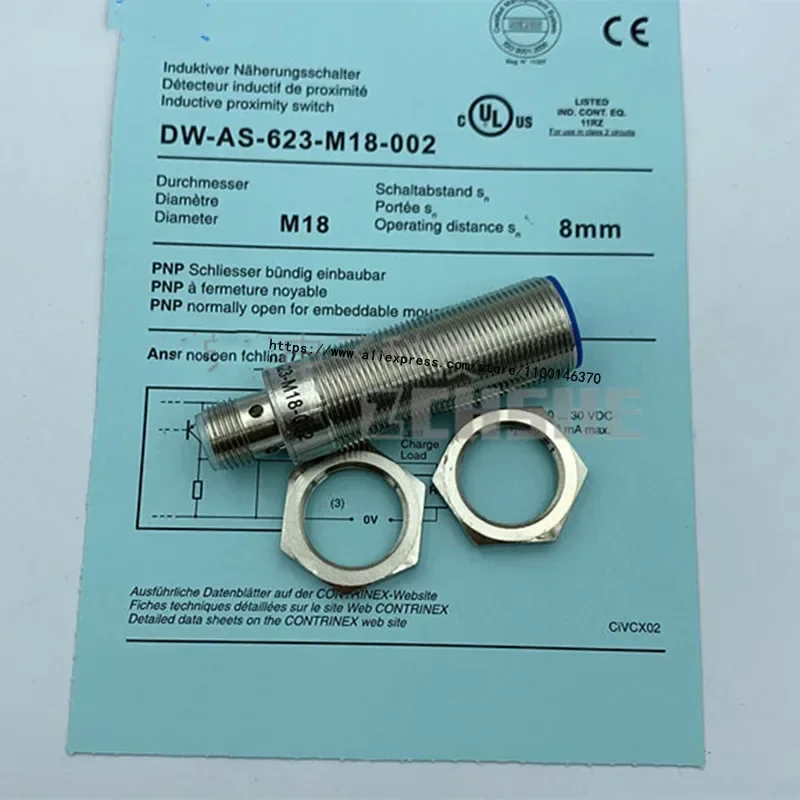 3Pcs New Contrinex Proximity Switch DW-AS-623-M18-002 DW-AS-624-M18 Inductive Sensor Plug-in