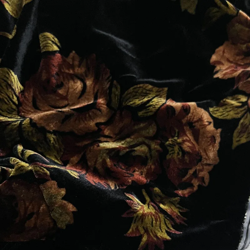 Designer Cloth Silk Velvet Fashion Cloth Gorgeous 3 Colors Big Flower Silk Skin-Friendly Fabric Ancient Style Cheongsam DIY