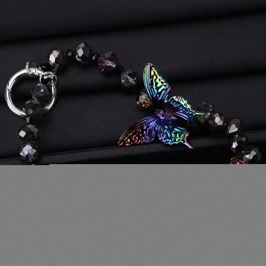 

3D Butterfly Bead Phone Chain Keychain Bag Accessory With Zinc Alloy Ring