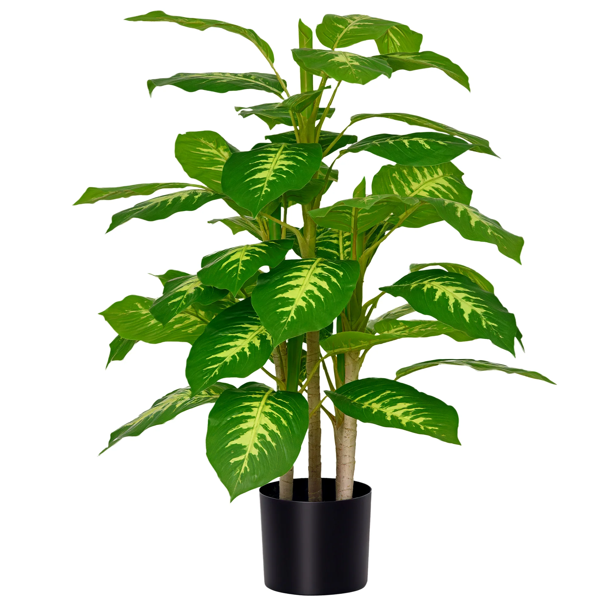Plante artificielle Homcom 95 cm Imitation arbre vert en pot vert
