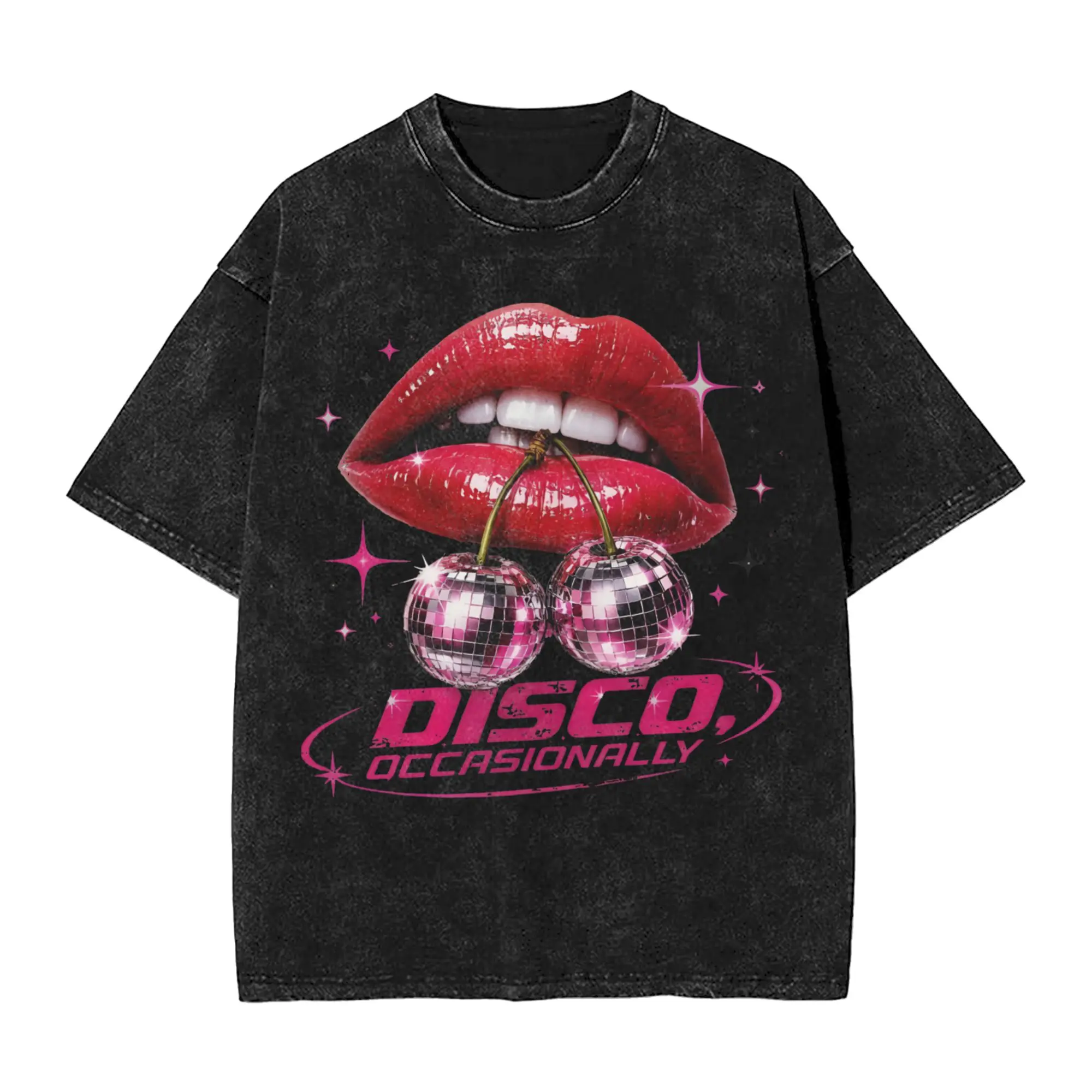 Men Women T-Shirt Kiss All The Time Disco Washed T-Shirts Popular  Summer Tee Shirt Vintage Loose Cotton Clothes Plus Size 2XL