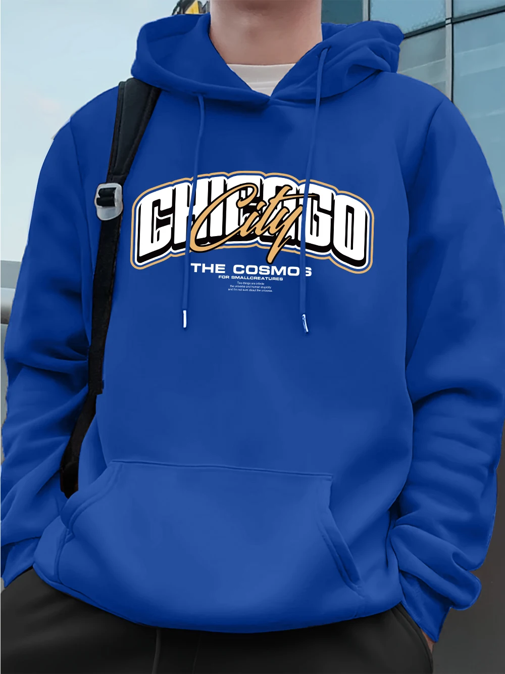 مدينة شيكاغو كوزموس الطباعة الرجال هوديس الخريف بلوزات فضفاضة الهيب هوب جيب الصوف الدافئة البلوز الشارع الرجال الملابس #1