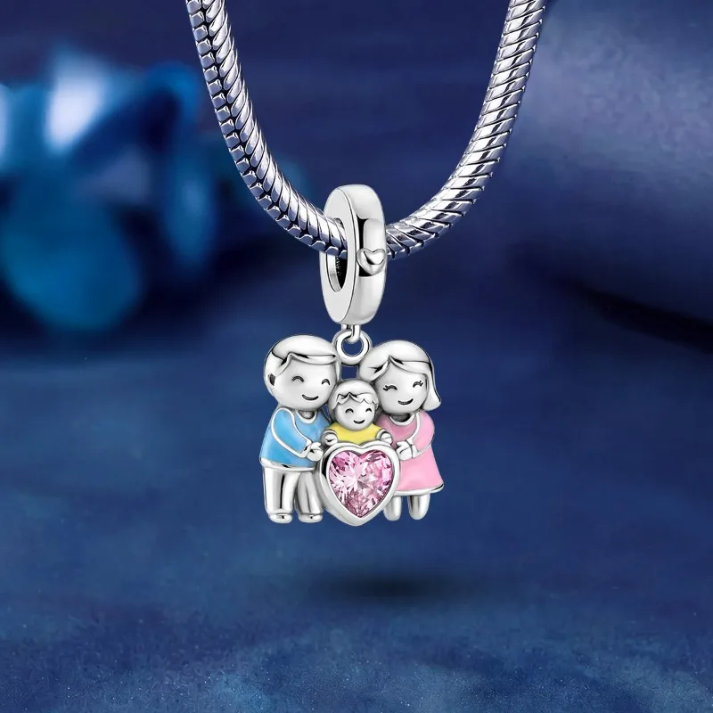 Modische Charms-Perlen der Serie „Junge und Mädchen“ für Paare, passend für Original-Armbänder und Armreifen, 925er Sterlingsilber, edler Schmuck, Geschenk