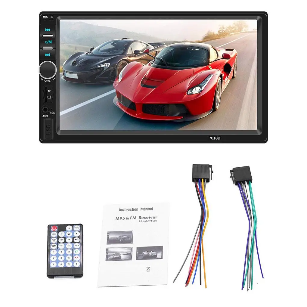 Bluetooth compatible Car MP5 Player Detachable 7-inch USB 2.0 HiFi AUX Interface Adjustable Memory Car Radio