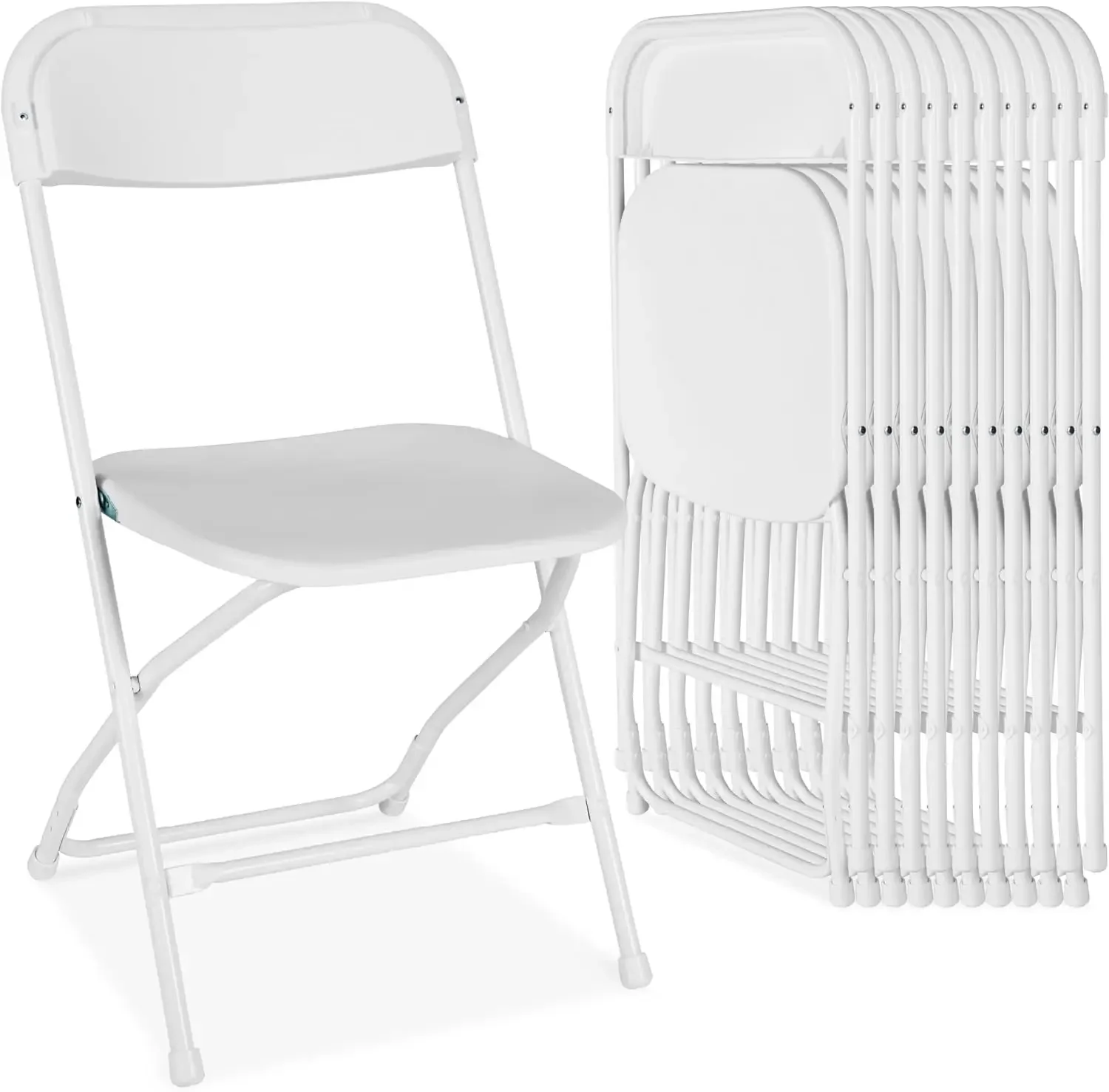 

Best Choice Products Set of 10 Plastic Folding Chairs, Portable Stacking Indoor Outdoor Seating for Home, Yard, Garden, Parties