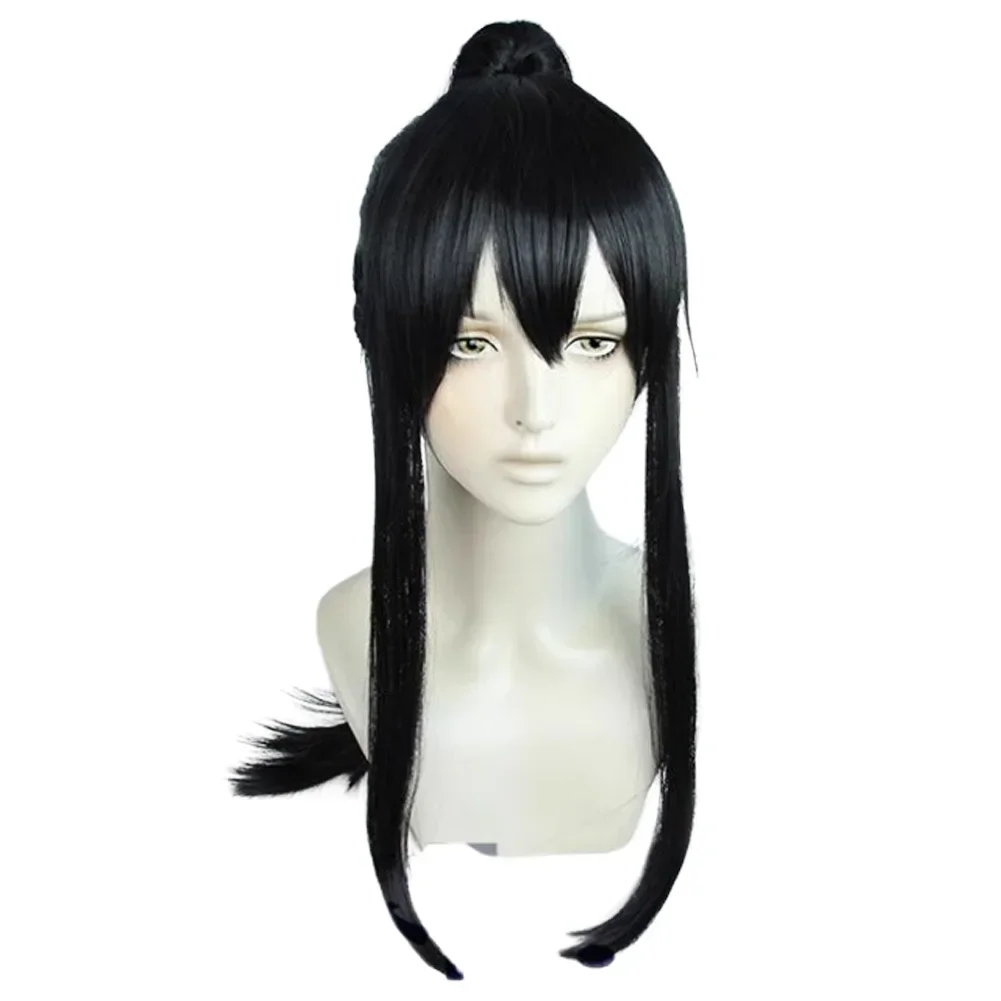 Anime Ashiro Mina Headgear Cosplay Wigs Costume Accessories Kaiju Cosplay Number 8 Black Long Wigs Hair Halloween Suit Props