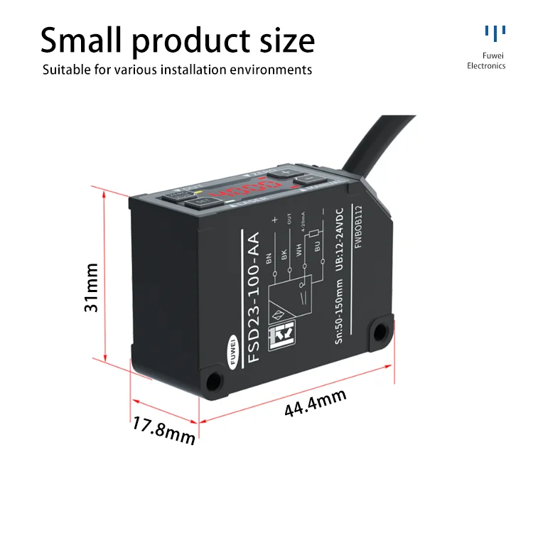 Imagem -04 - Fuwei-sensor Analógico de Deslocamento de Tensão de Alta Precisão 001 mm 010v 30 mm Fsd2335-rs485