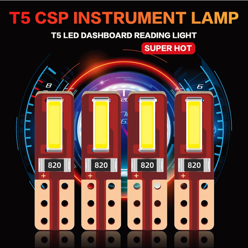 

10 шт. T5 2SMD Светодиодный лампа W3W W1.2W светодиодный Canbus для кондиционера Кнопка светильник инструмент светодиодный приборная панель предупреждающий индикатор