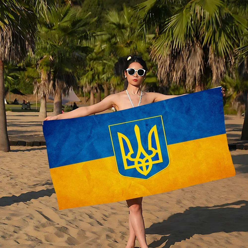U-UkraineS Flag Beach Towel Colorful Bath Towels For Girl Microfiber Quick Dry Custom Sand Free Beach Yoga Spa Gym Pool