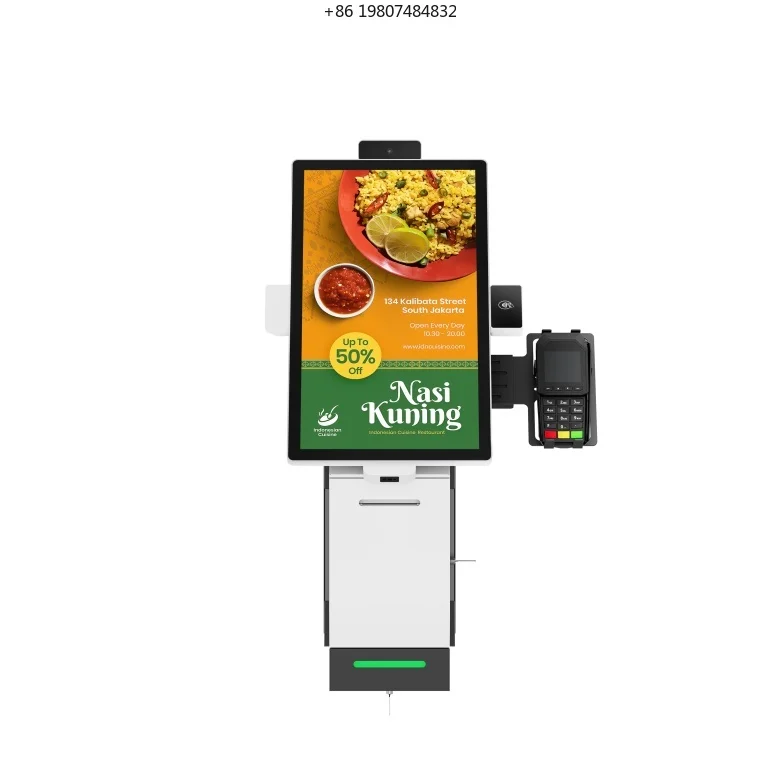 Aliexpress Self-Service Kiosk Android 11 SDK, 15.6/21.5/23.8-Inch Wall-Mounted POS with Barcode Reader Indoor 4GB RAM