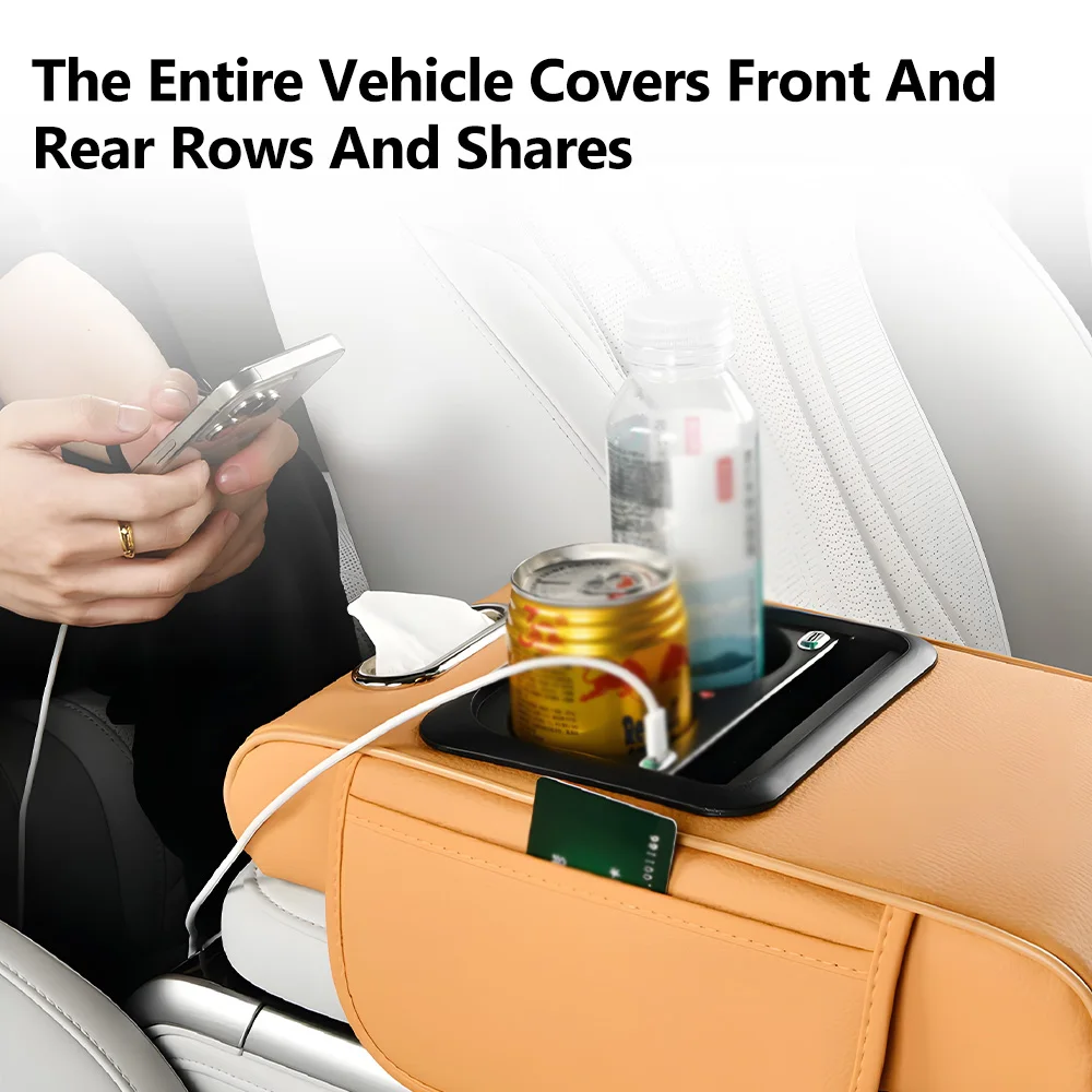 Starry Sky Roof Car Armrest Box Pad Multi Functional Cup Holder Mobile Phone Tissue Storage Memory Foam Height Increasing Pad 2