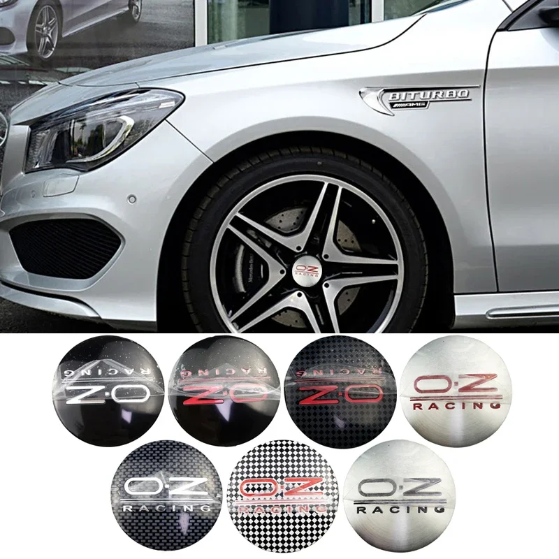 

4PCS 56mm OZ Logo Car Wheel Rim Center Cap Sticker for Mitsubishi Land Rover MINI Coopers Peugeot Volvo Abarth Auto Decoration