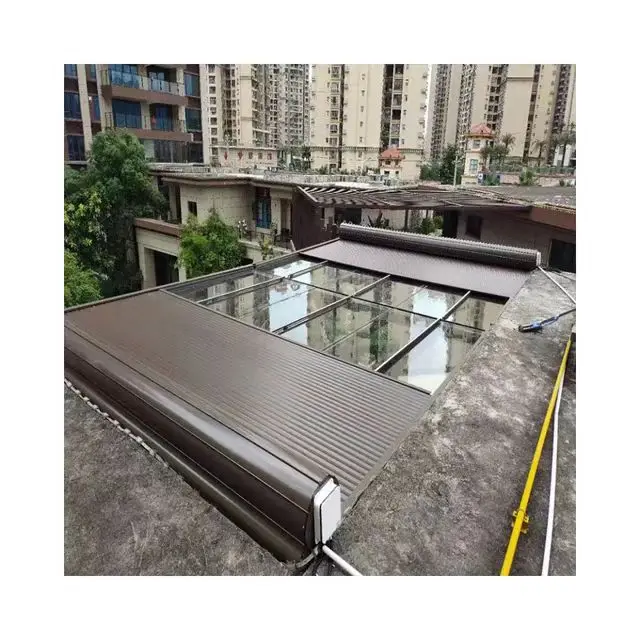 

Outdoor Aluminum Motorized Retractable Awning Canopy Manual Operation for Window Shade for Balcony Glass Room Retention