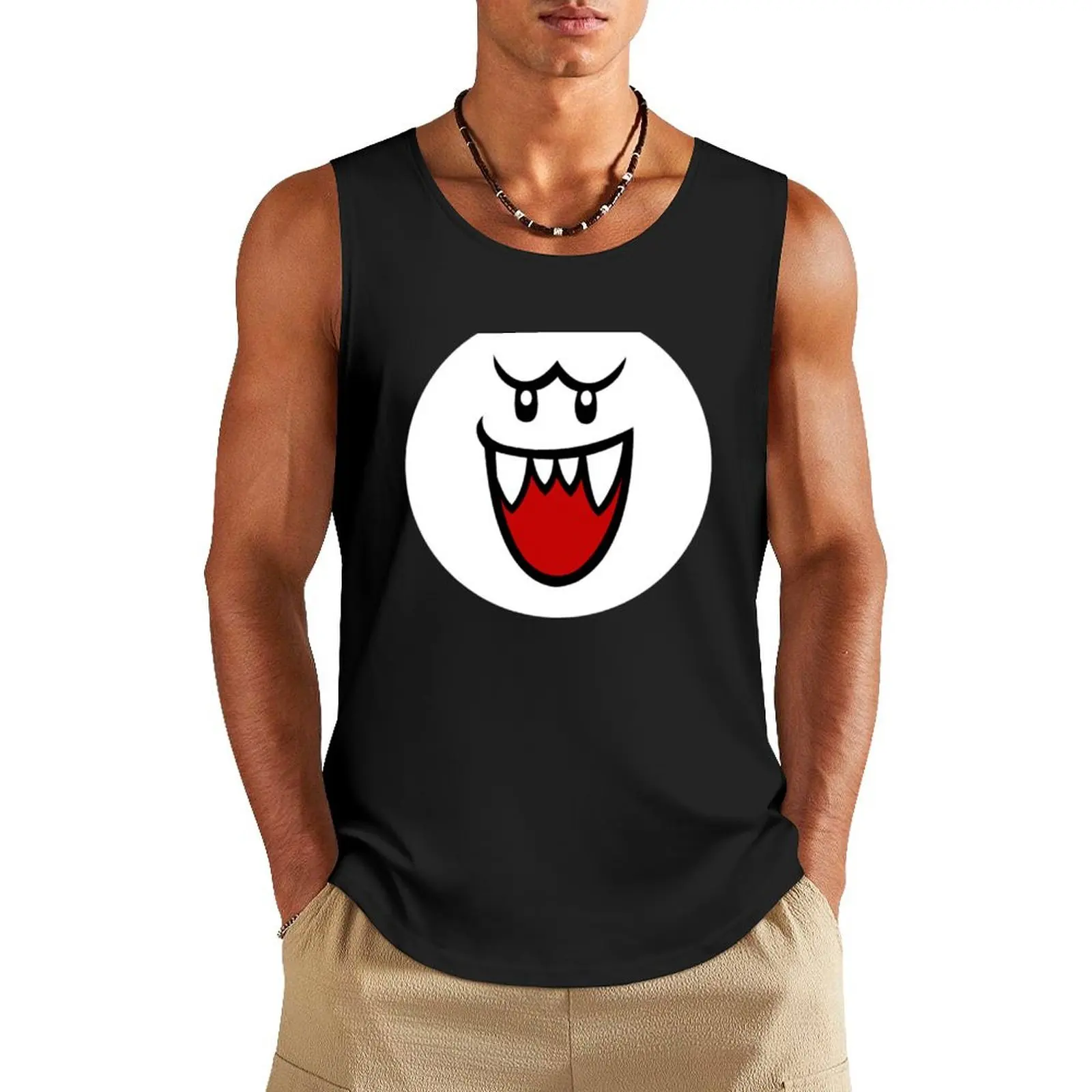 Resting Boo Face Tank Top Men's summer t-shirt Bodybuilding clothing man
