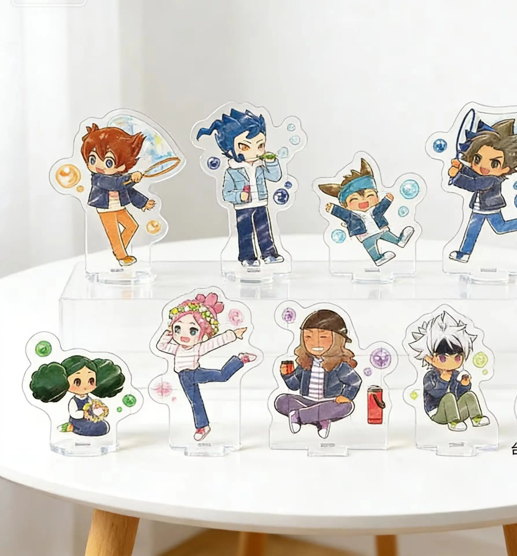 Game Anime Inazuma Eleven Graph Art Illustrations Series Acrylic Stand Model Plate Keychains Desktop Ornament