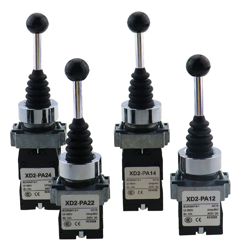 2NO 2-pozycyjny zatrzask XD2-PA12 PA14 Rocker Joystick Controller Sprężynowy powrót Obrotowe przełączniki krzyżowe Reset PA22 PA24 4NO 4-pozycyjny