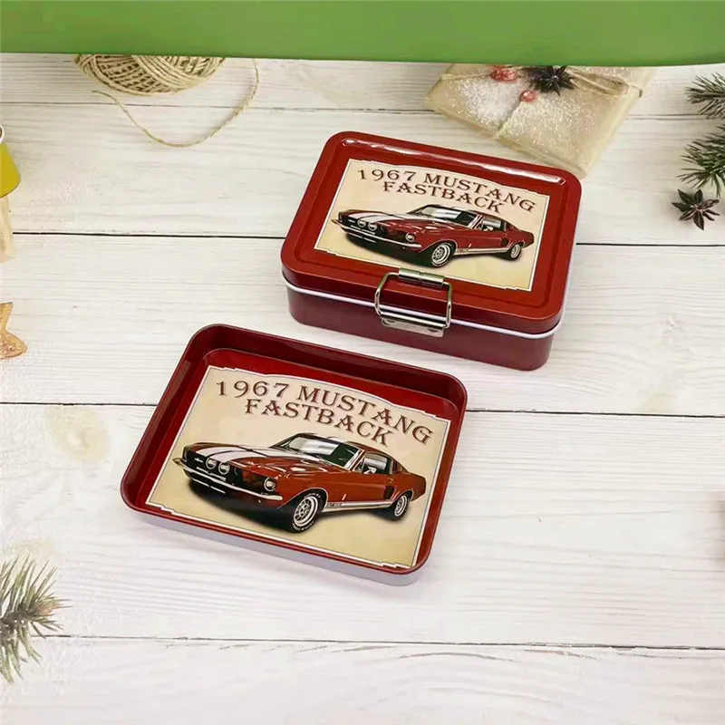 Scatola portaoggetti doppia vintage Scatola quadrata in latta Portagioie Organizzare la casa