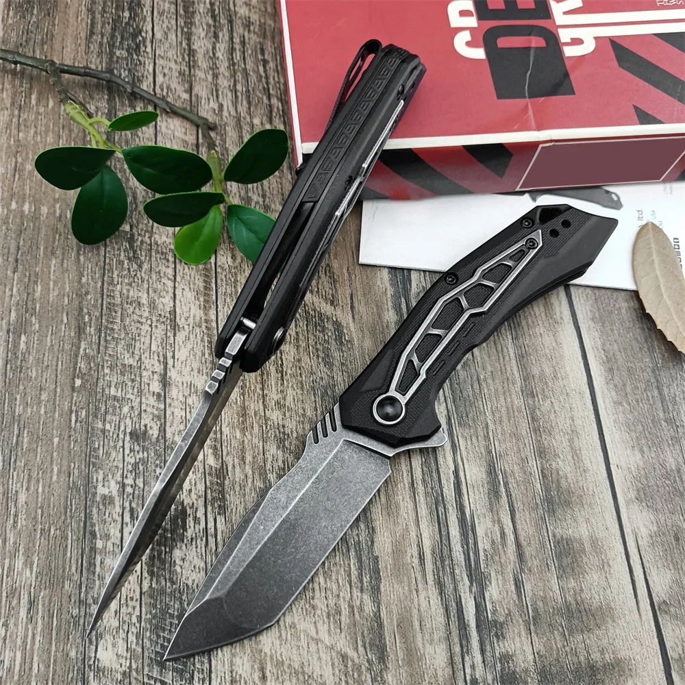 KS Flatbed 1376 Flip Knife Tanto Blade Black Nylon Fiber Handle EDC Outdoor Tactical Knife Camping Hunting Tool