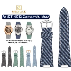 Nylon Watch Strap For PATEK PHILIPPE NAUTILUS 5711/5712Canvas Watch Strap Genuine Leather Bottom Men's 25-12mm Sport Watch Chain