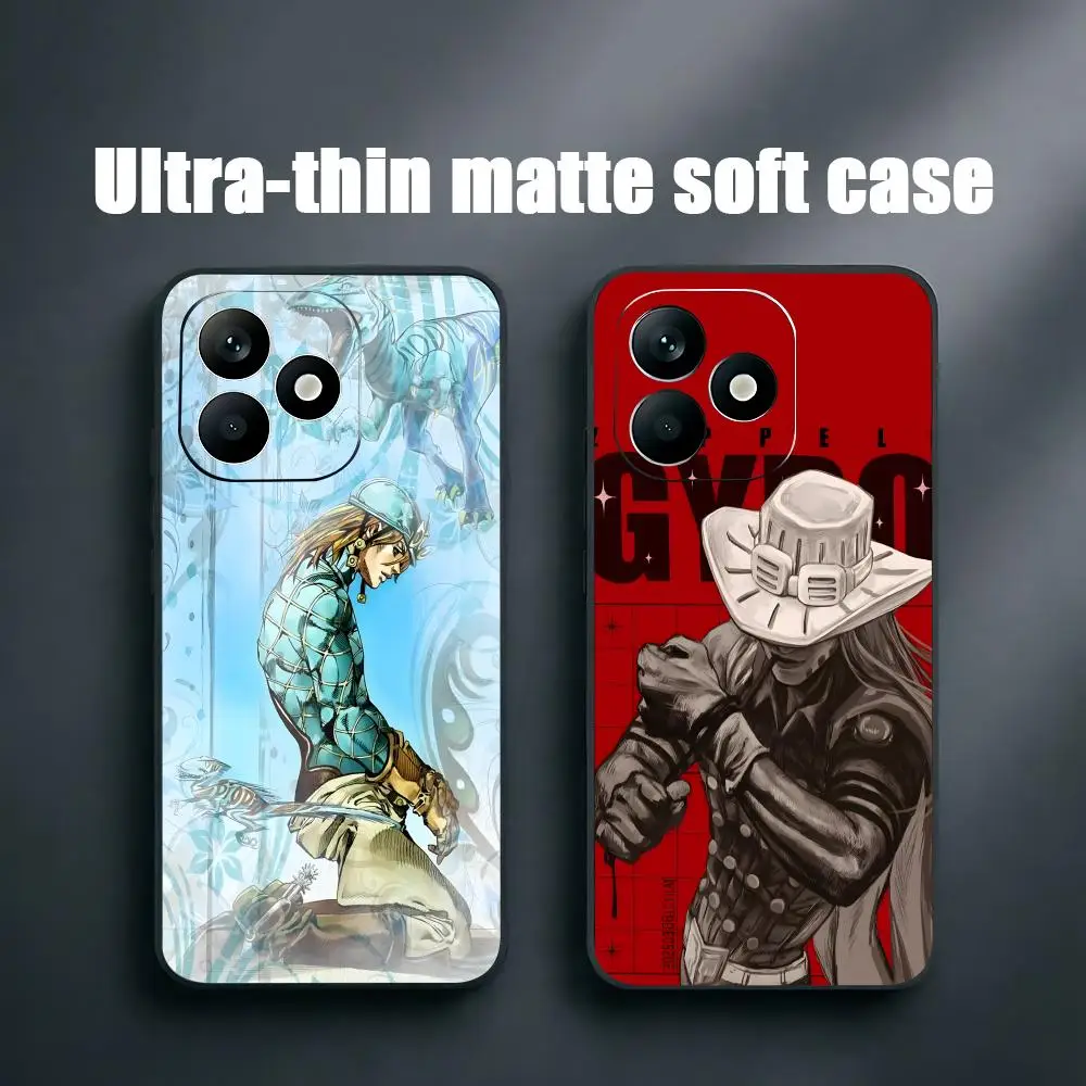 Модный чехол для телефона с аниме-дизайном JoJo для Xiaomi Redmi Note 17 15 14 13 12 11 Pro Plus S 5G 14C A3, мягкий черный чехол.