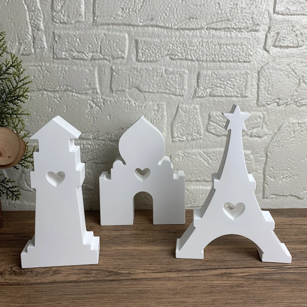 3D Architectural Candle Mold Candle Silicone Mold Handmade Candle Concrete Gypsum Mold Resin Mould Building House Home Decor