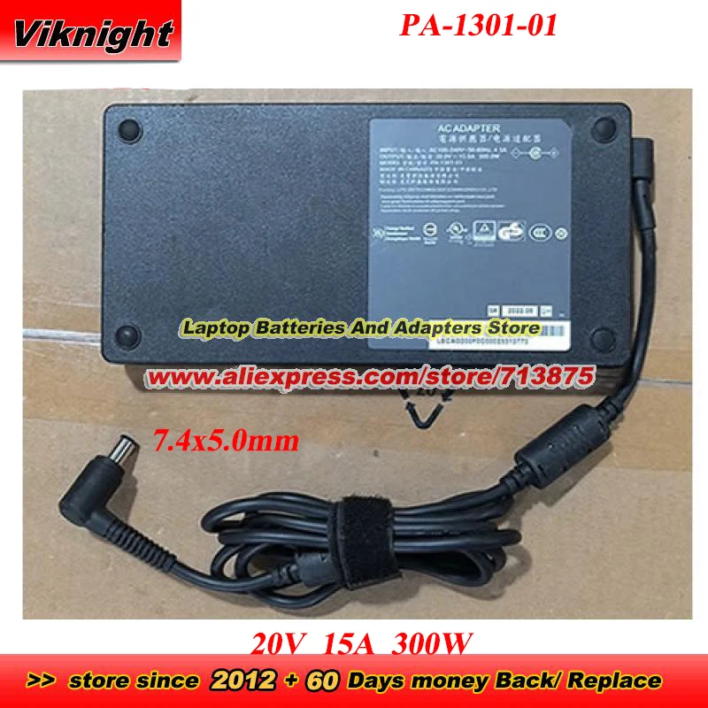 

PA-1301-01 20V 15A 300W AC Adapter For THUNDEROBOT ZERO with 7.4x5.0mm Tip Power Adapter Charger