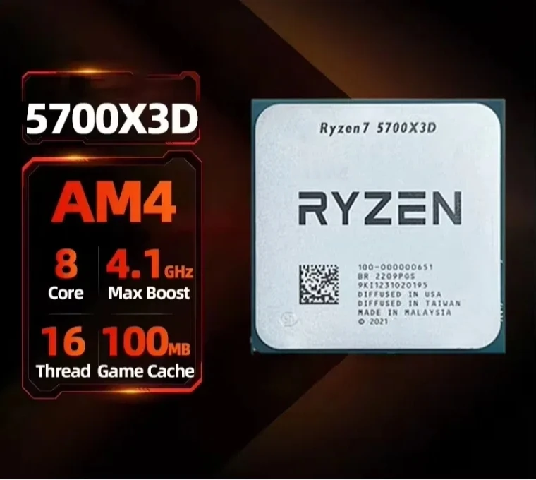 R7 5700X3D CPU kotak dengan 8 Core dan 16 UTAS mempercepat hingga 4.1GHz Harga prosesor CPU AM4 termasuk pajak