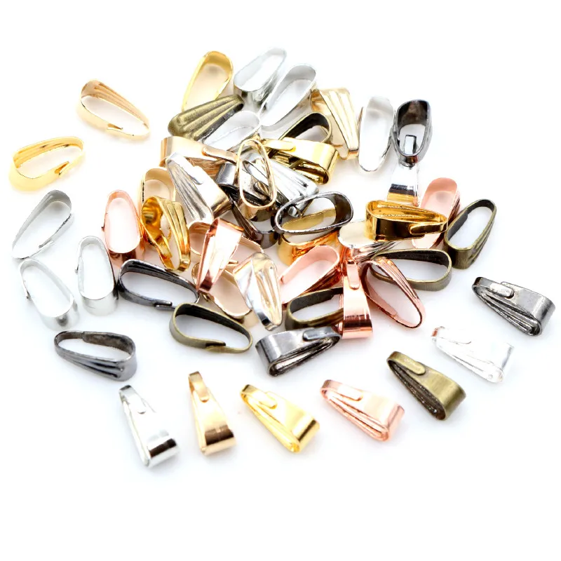 9*4mm 100pcs Bronze/Gold/Silver Plated Multi-colors Pendant Necklace Buckle Clasp Connectors DIY Jewelry Findings Accessories