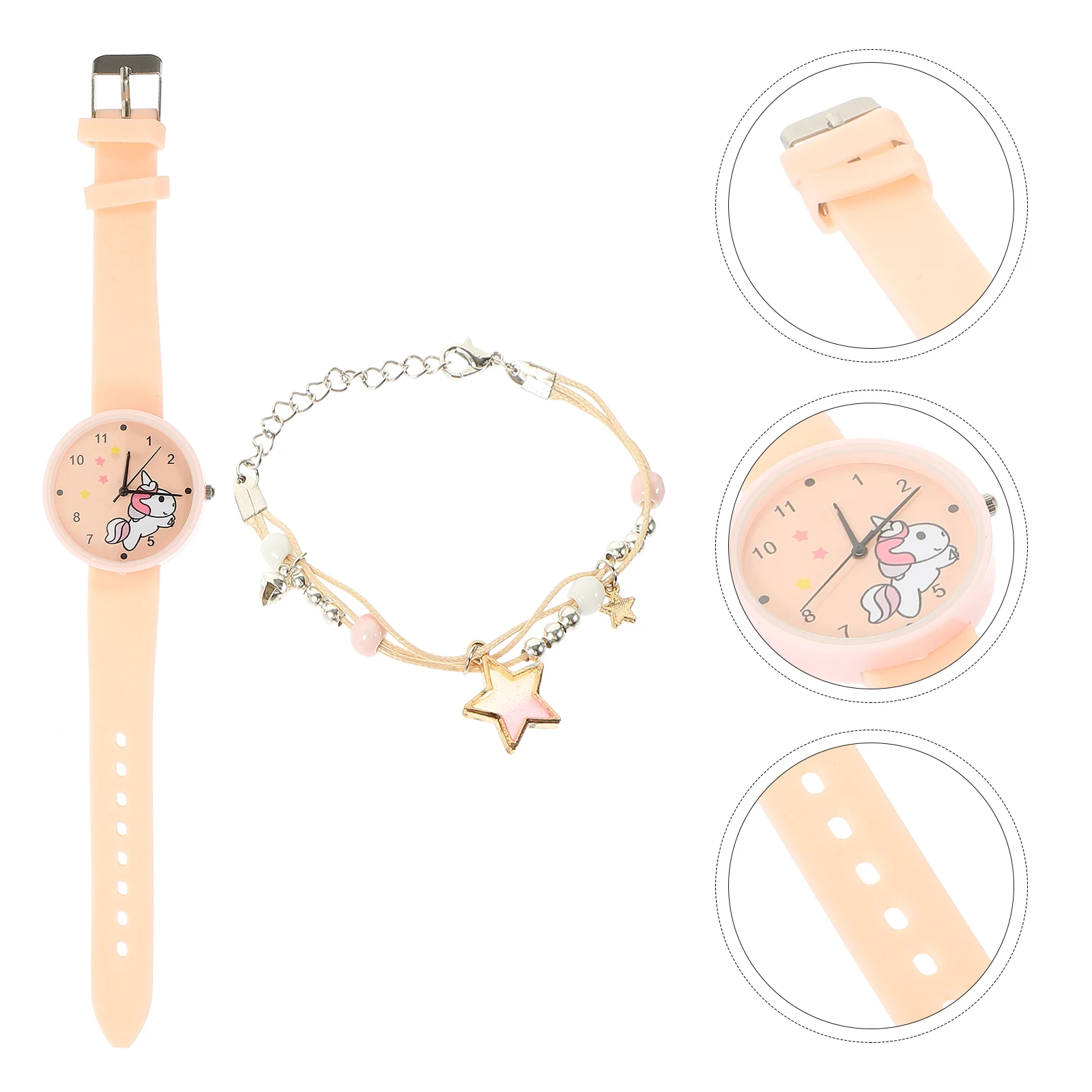 

Adorable Unicorn Kids Watch Lightweight Quartz Adjustable B Christmas Birthday Gift Practical Decorative Student Wrist Watch