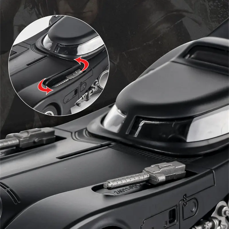 

Модель классического кинокарандашного автомобиля Бэтмобиль 1/32, литая металлическая игрушка, модель гоночного автомобиля со звуком и светом, подарок для детей