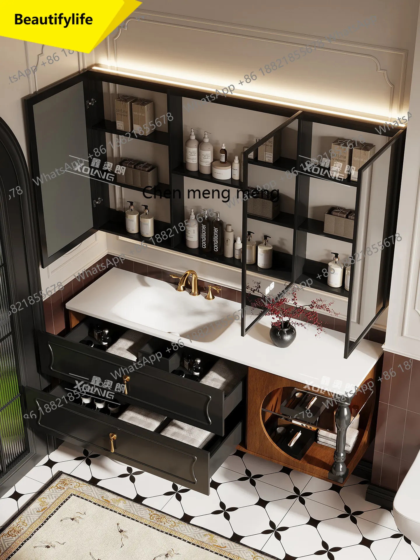 

a17 Оригинальный дизайн, дубовая тумба для ванной в стиле французского ретро, комбинированный унитаз с раковиной и умывальником