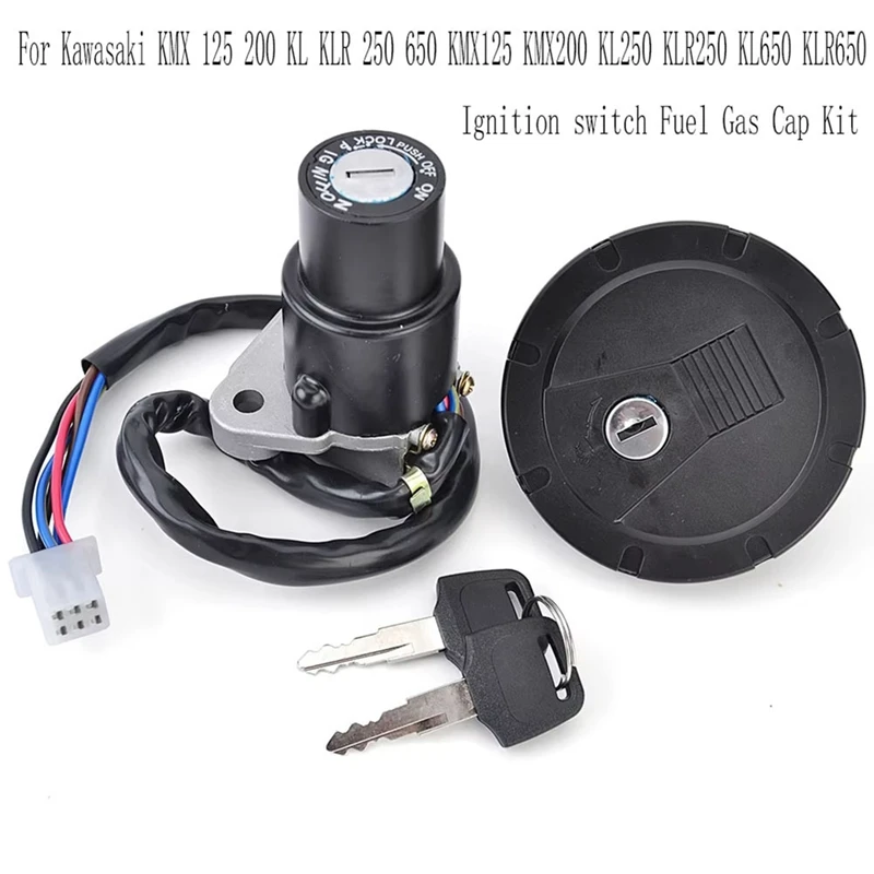 Kit de tapa de combustible para interruptor de encendido, para Kawasaki KMX 125 200 KL KLR 250 650 KMX125 KMX200 KL250 KLR250 KL