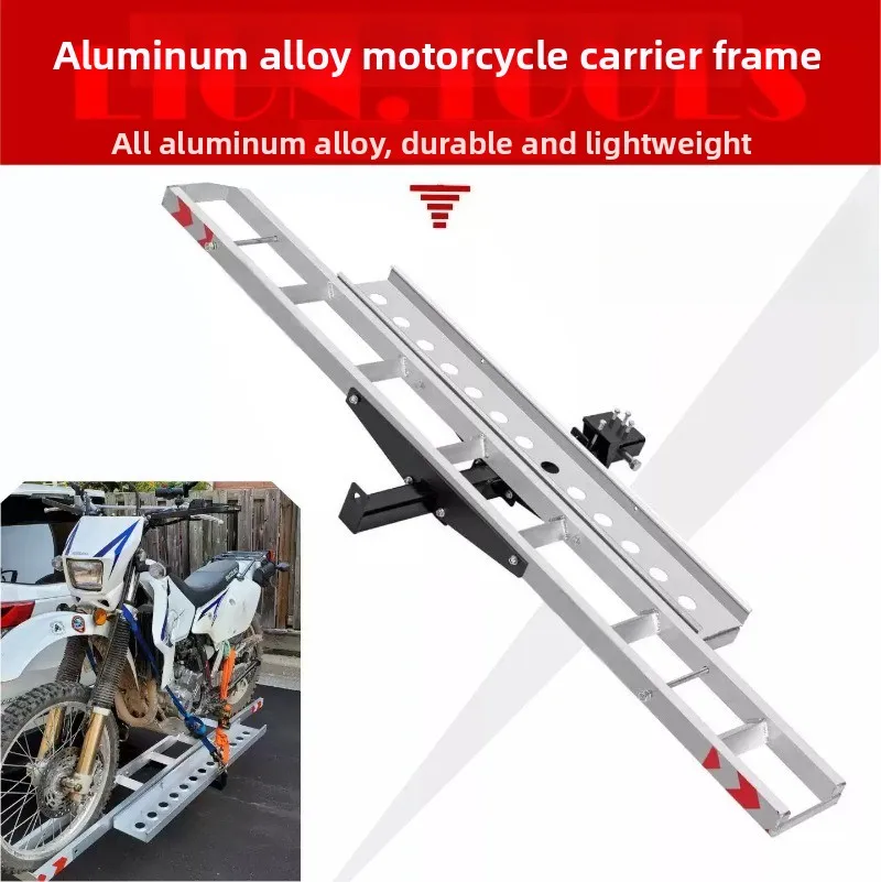 600 lb Aluminum Motorcycle Rack Bracket Loaded Ramp Bike Seat Backrest Traction Hook Rack for Maintenance and Storage