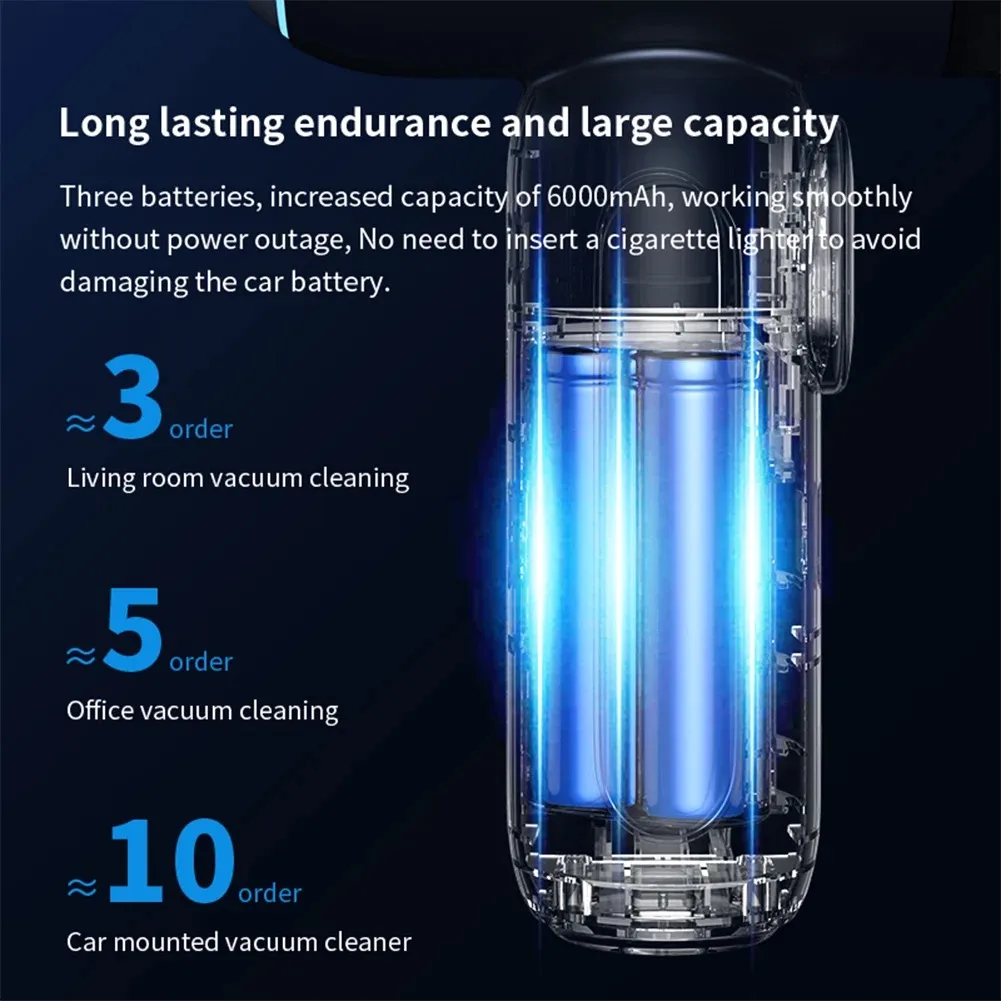 Car Vacuum Cleaner 80W Wireless Portable Rechargeable Airs Duster High Power Handheld Airs Duster For PC Laptops Home Car
