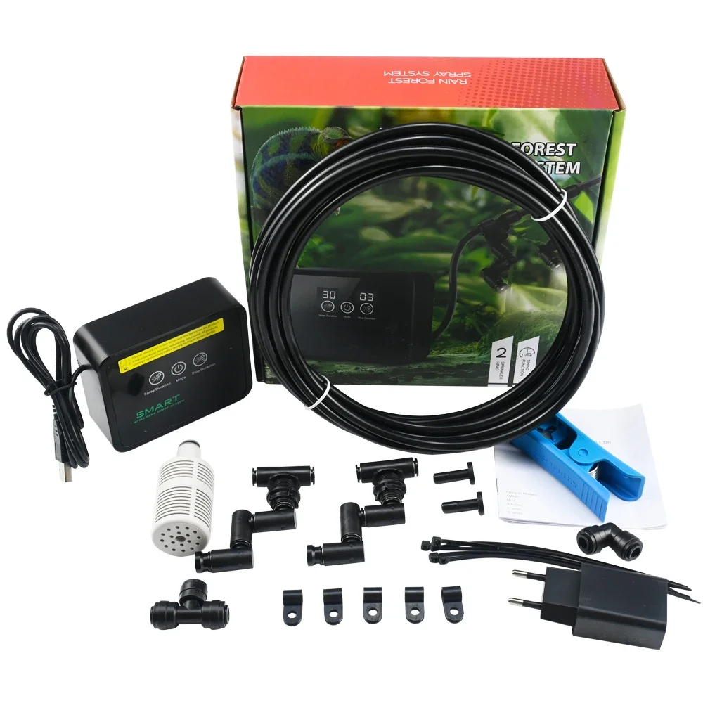 

Reptile Intelligent Spray System Fogger Terrarium Humidifier Electronic Timer Automatic Mist Rain Forest Kit Control Sprinkler
