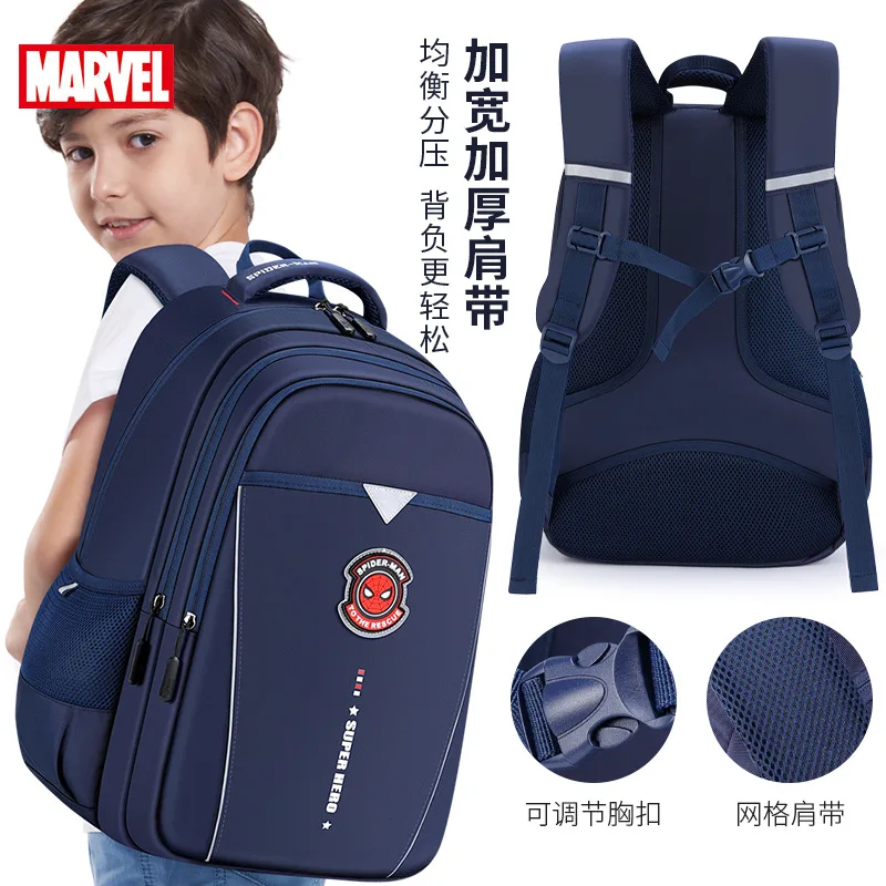 

Disney New School Bags For Boys Grade 3-6 Primary Student Shoulder Orthopedic Backpack Spider Man Captain America Mochilas