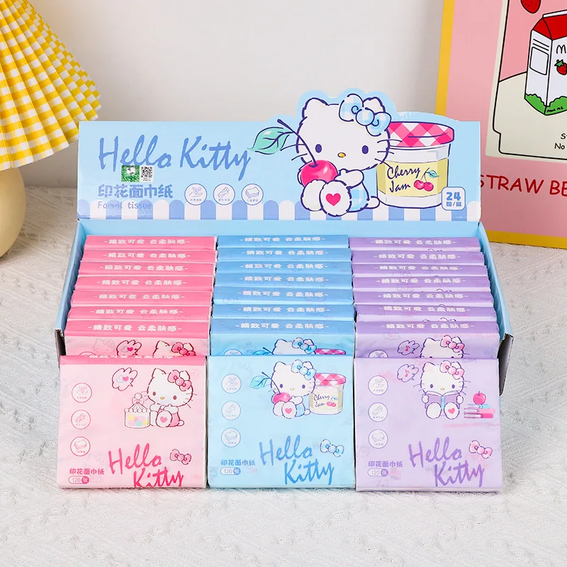 

Sanrio 24pcs Cartoon Printing Paper-drawing Toilet Paper Bag Portable Tissue Towel Genuine Pochacco Hello Kitty Wood Pulp Napkin