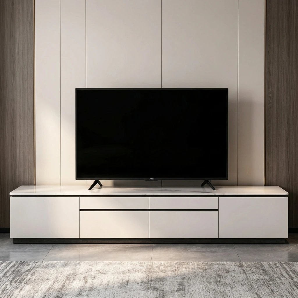 jp-Modern Customizable Luxury Solid Wood Panel TV Stand for Whole House Living Room Multi-Room Use