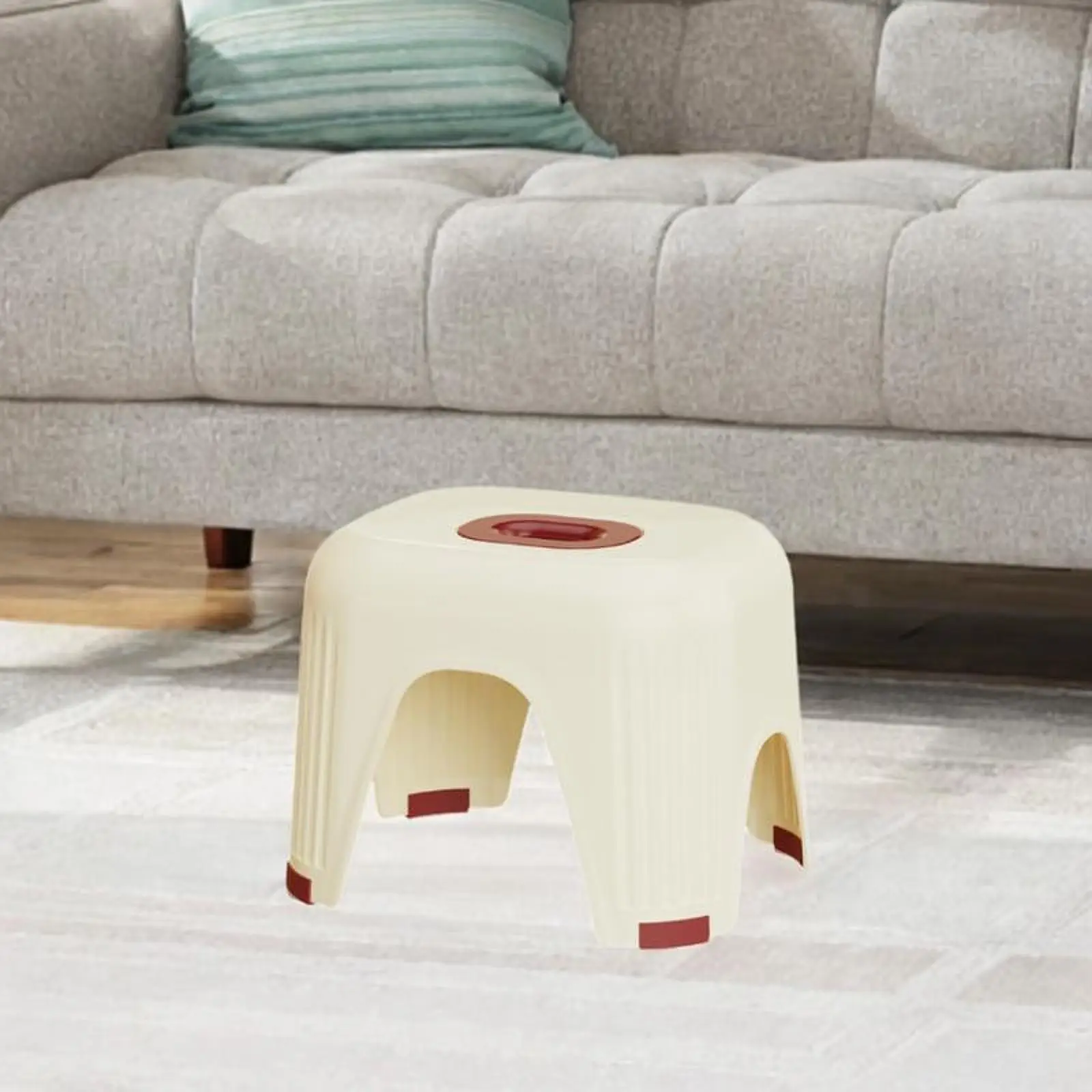 Low Stool Ottoman Foot Rest Shoe Changing Stool for Playroom Outdoor Bedroom