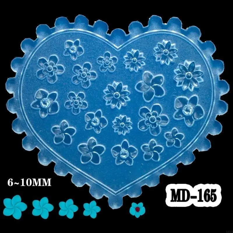 X4YA إكسسوارات فنية صغيرة قوالب زهرة موضوع تصميم الأظافر قوالب تزيين الأظافر لتصاميم مانيكير حساسة #3