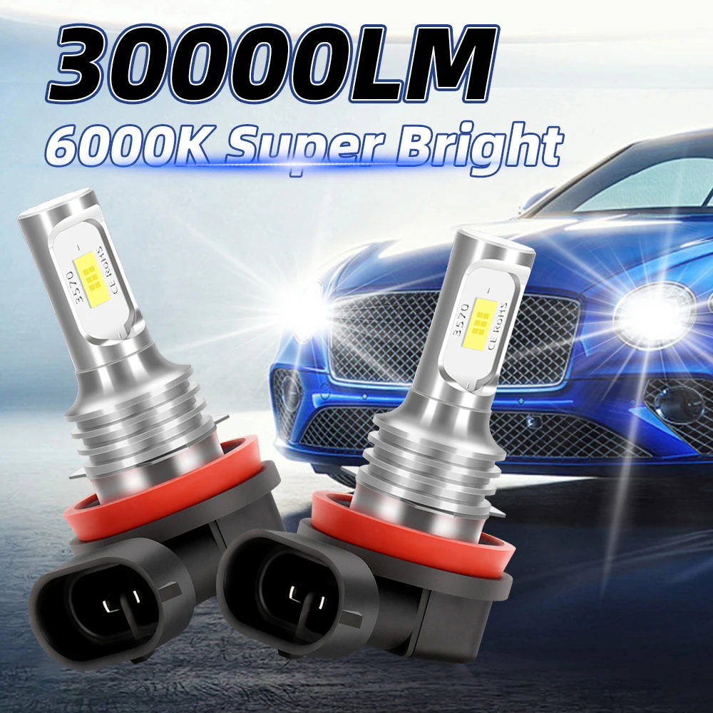 H8 H9 H11 6000 K weiße superhelle Scheinwerfer-Nebelscheinwerferlampen 3570 CSP-Chips Fern-/Abblendlicht Plug&Play-Nebelscheinwerfer