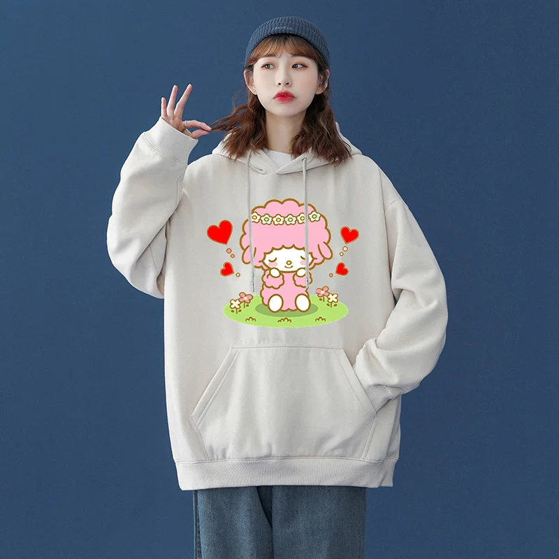 Sanrio My sweet piano Men's and Women's Hoodie Casual Street Clothing Long sleeved Sweatshirt Boys and Girls Autumn Top Coat