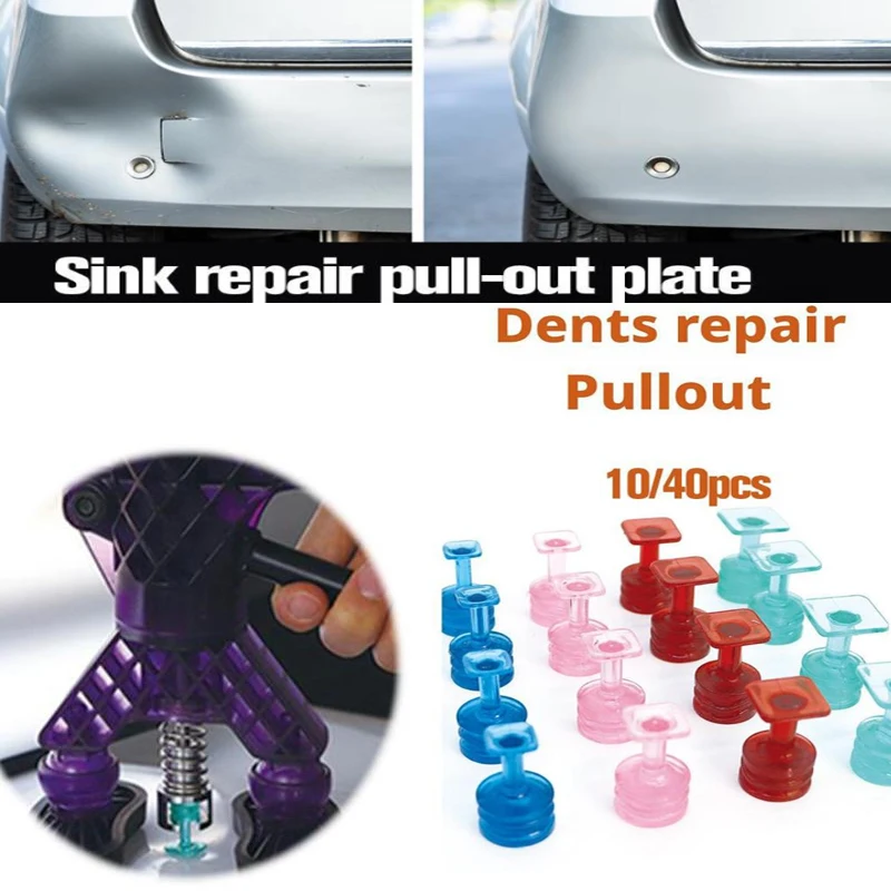 

10Pcs Plastic Car Paintless Dent Repair Glue Tabs Auto Maintenance Tools For Car Body Glue Tabs Dent Removal Tools