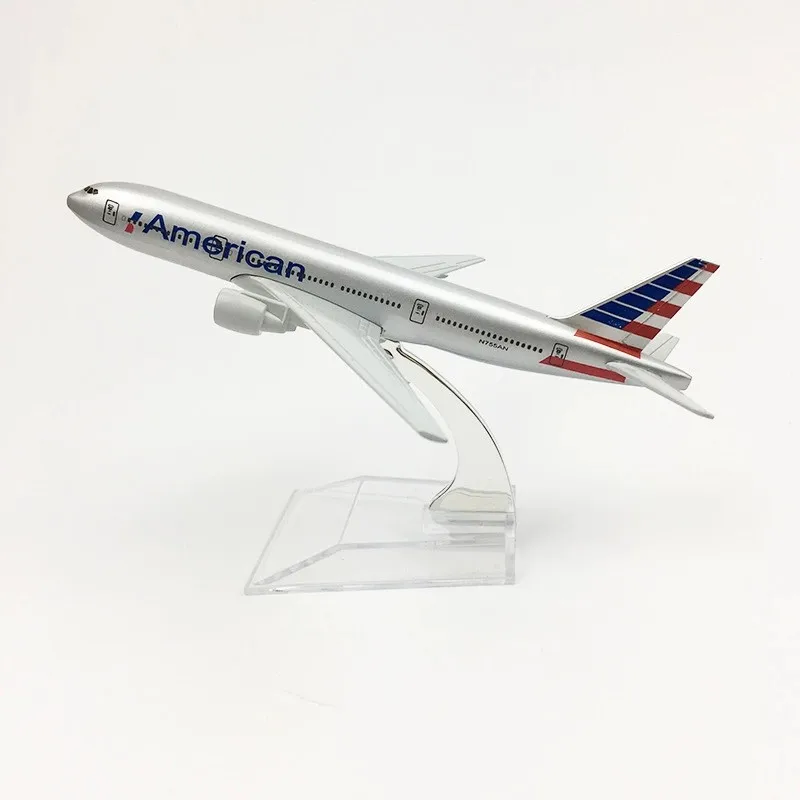 16cm Metal Plane Plane B777 Series Diecast 1/400 Scale Aircraft Miniature Airplane Models With Stand For Souvenir Hobby Display view 6