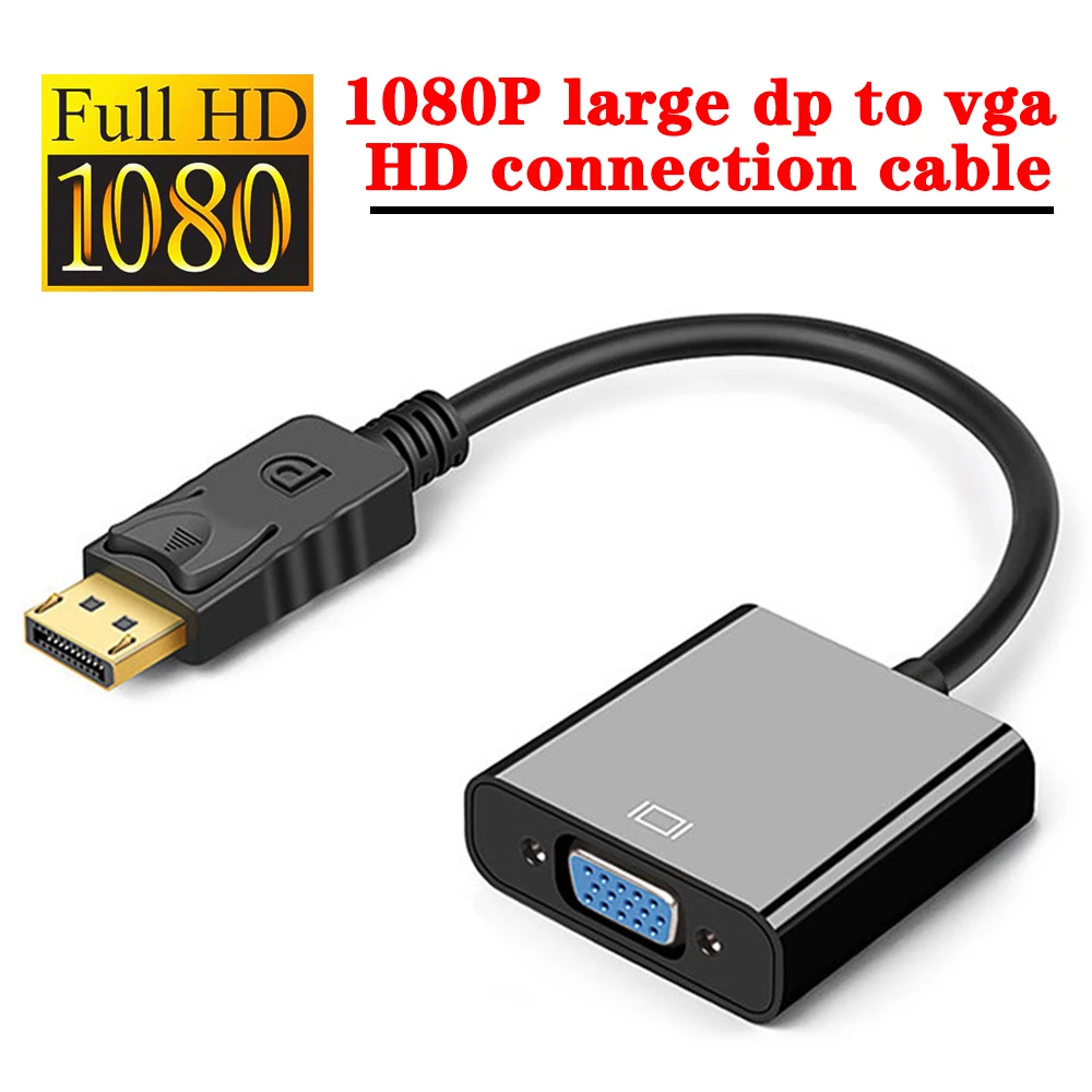 

1080P DP To VGA Adapter Converter Cable DisplayPort To VGA Conversion Line For TV Box PC Computer Laptop Projector Monitor