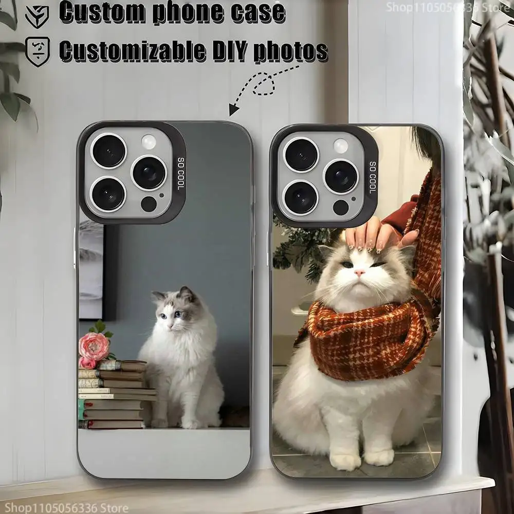 

Ragdoll Kitten Cat Phone Case For iPhone 16,15,14,13,12,11,Mini,Pro,MAX,plus,Black Matte Shockproof Cover