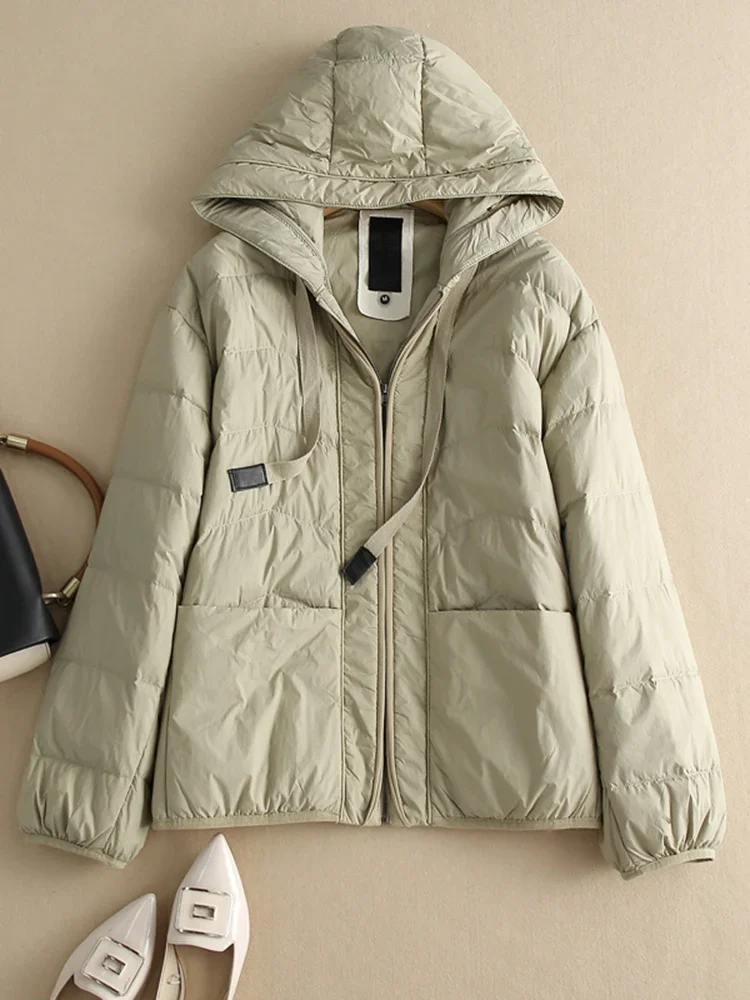 2024 new Winter Quilted Duck Down Coat Women Ultra Light Short Jackets Autumn Fashion Pockest Vintage Basic Parkas E53